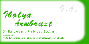 ibolya armbrust business card